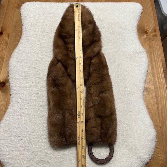 Vintage Rosheks du buque Womens Brown Mink Fur Wrap Scarf - Picture 11 of 11